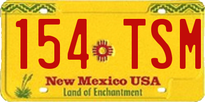 NM license plate 154TSM