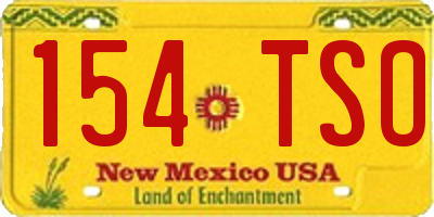 NM license plate 154TSO