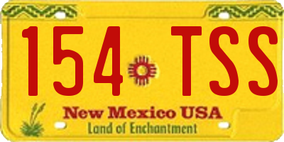 NM license plate 154TSS
