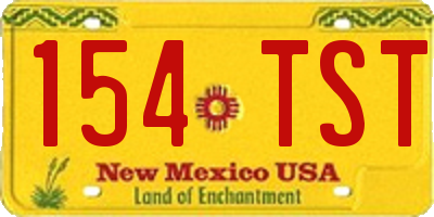 NM license plate 154TST