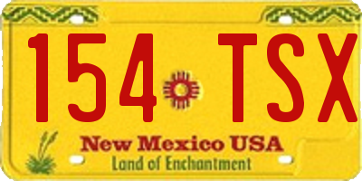 NM license plate 154TSX