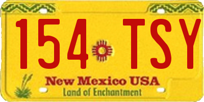 NM license plate 154TSY