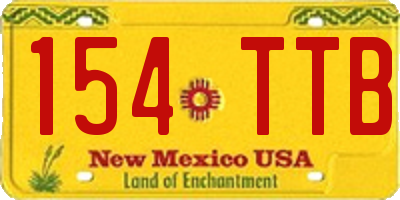 NM license plate 154TTB