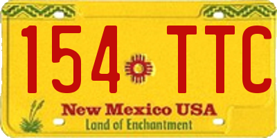 NM license plate 154TTC