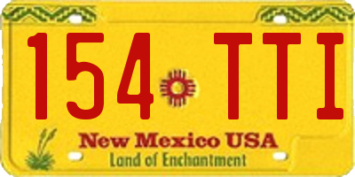 NM license plate 154TTI