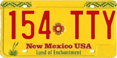NM license plate 154TTY
