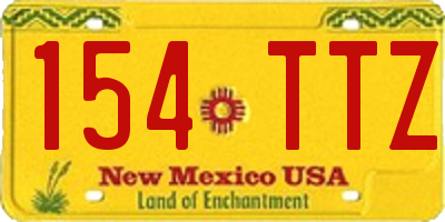 NM license plate 154TTZ