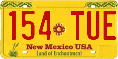 NM license plate 154TUE
