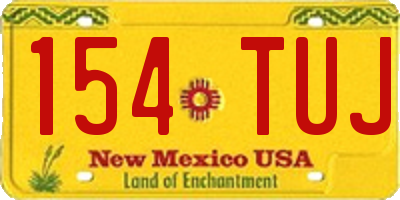 NM license plate 154TUJ