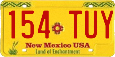 NM license plate 154TUY