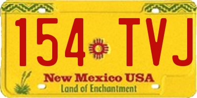NM license plate 154TVJ