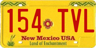 NM license plate 154TVL