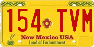 NM license plate 154TVM