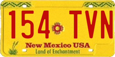 NM license plate 154TVN