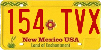 NM license plate 154TVX