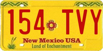 NM license plate 154TVY