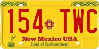 NM license plate 154TWC