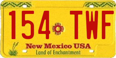 NM license plate 154TWF