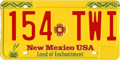 NM license plate 154TWI