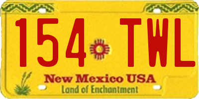 NM license plate 154TWL