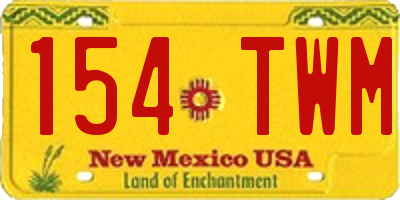 NM license plate 154TWM