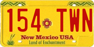 NM license plate 154TWN