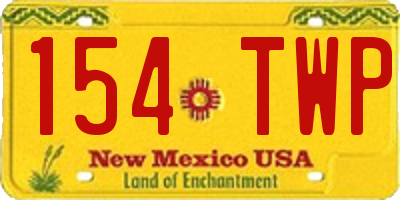 NM license plate 154TWP