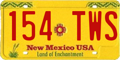 NM license plate 154TWS