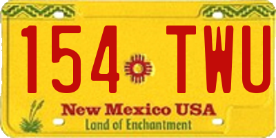 NM license plate 154TWU