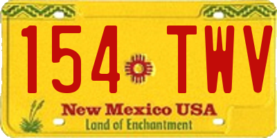 NM license plate 154TWV