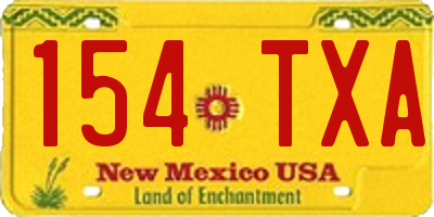 NM license plate 154TXA