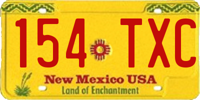 NM license plate 154TXC
