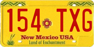 NM license plate 154TXG