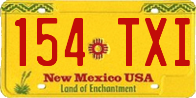 NM license plate 154TXI