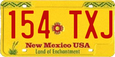 NM license plate 154TXJ