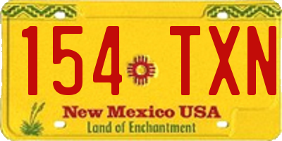 NM license plate 154TXN