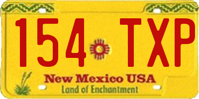 NM license plate 154TXP