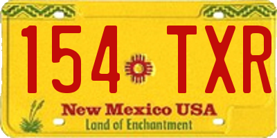 NM license plate 154TXR