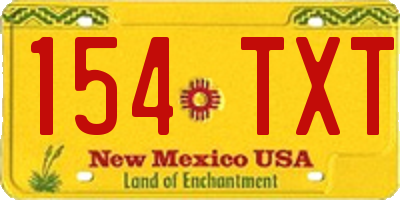 NM license plate 154TXT