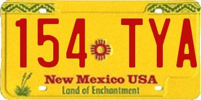 NM license plate 154TYA