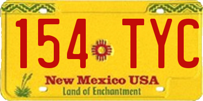 NM license plate 154TYC