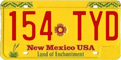 NM license plate 154TYD