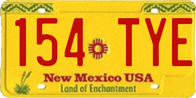 NM license plate 154TYE