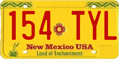 NM license plate 154TYL