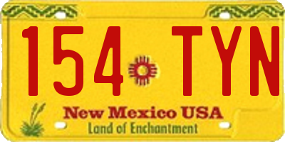 NM license plate 154TYN