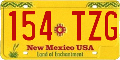 NM license plate 154TZG