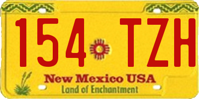 NM license plate 154TZH