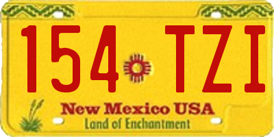 NM license plate 154TZI