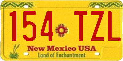 NM license plate 154TZL