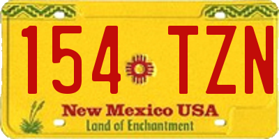 NM license plate 154TZN